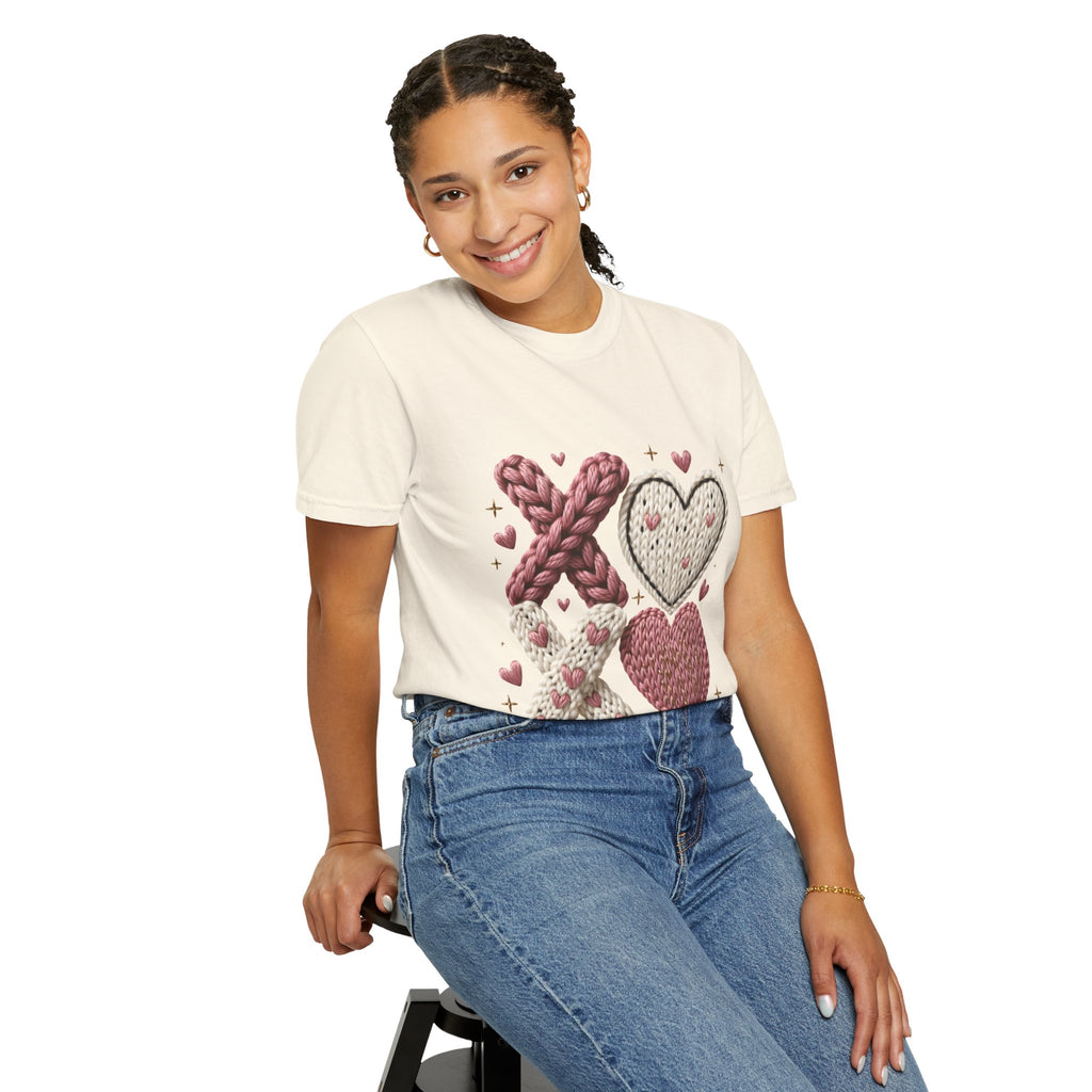 Knit XOXO Hearts T-Shirt — Cozy Valentine’s Day Love Tee