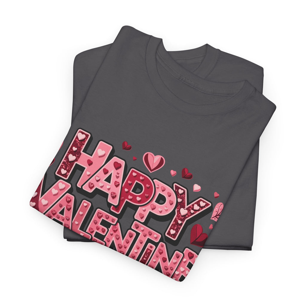 Valentine's Day Tee — 'Happy Valentine Day' Heart Graphic Shirt