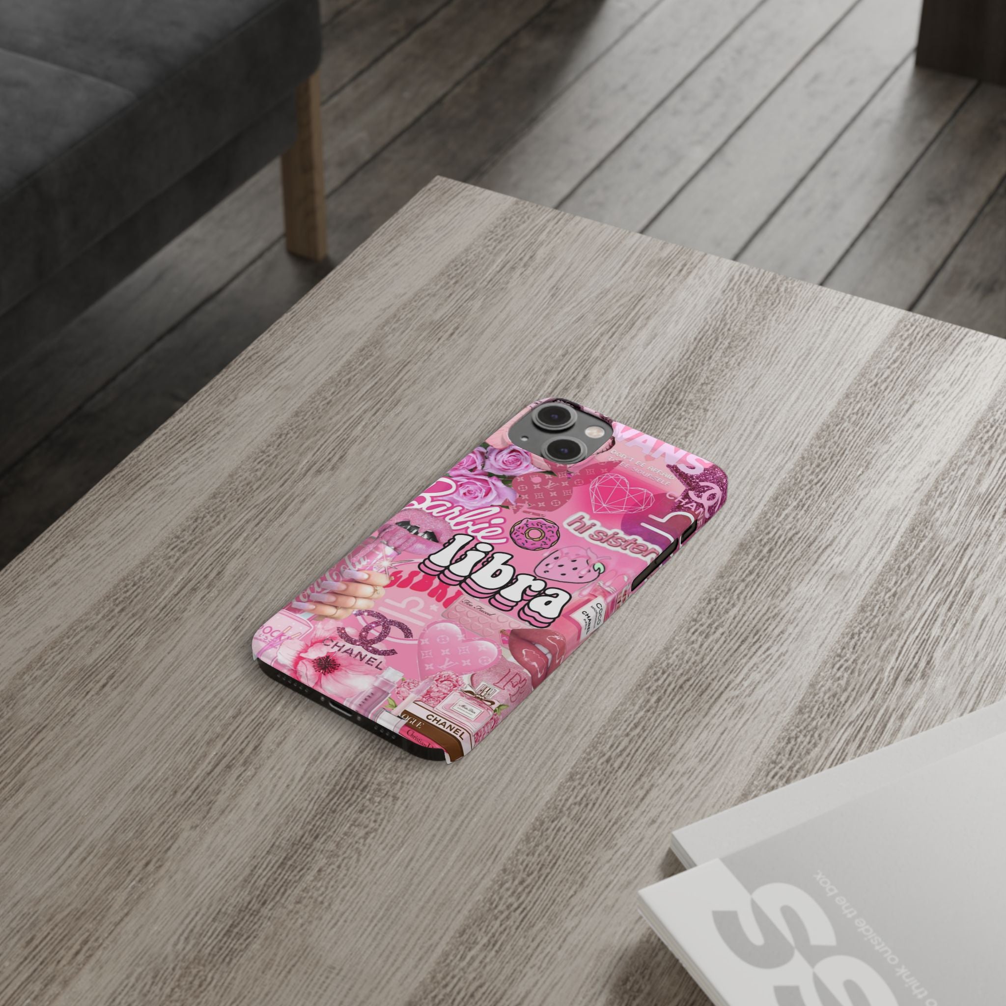 Libra Pink Collage Slim Phone Case