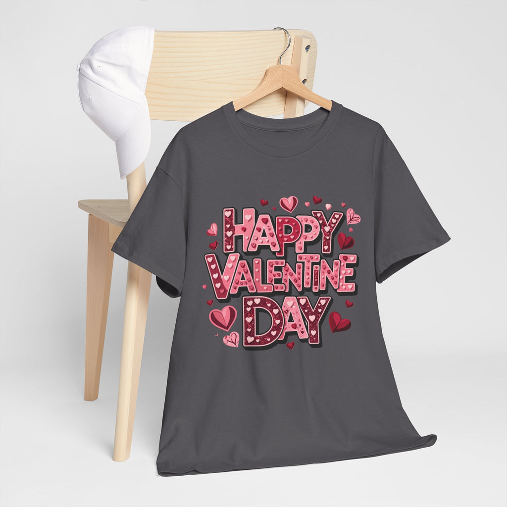Valentine's Day Tee — 'Happy Valentine Day' Heart Graphic Shirt