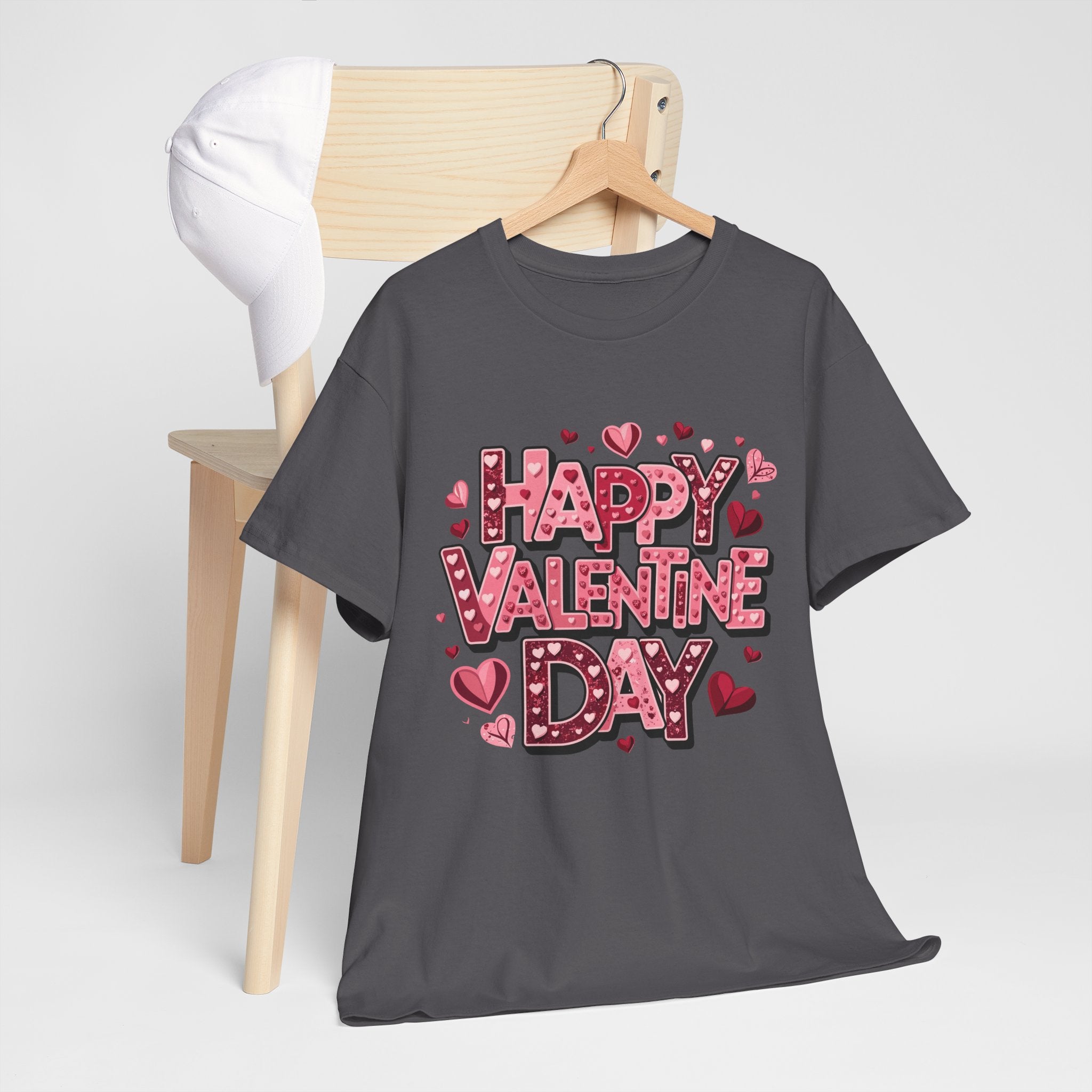 Valentine's Day Tee — 'Happy Valentine Day' Heart Graphic Shirt