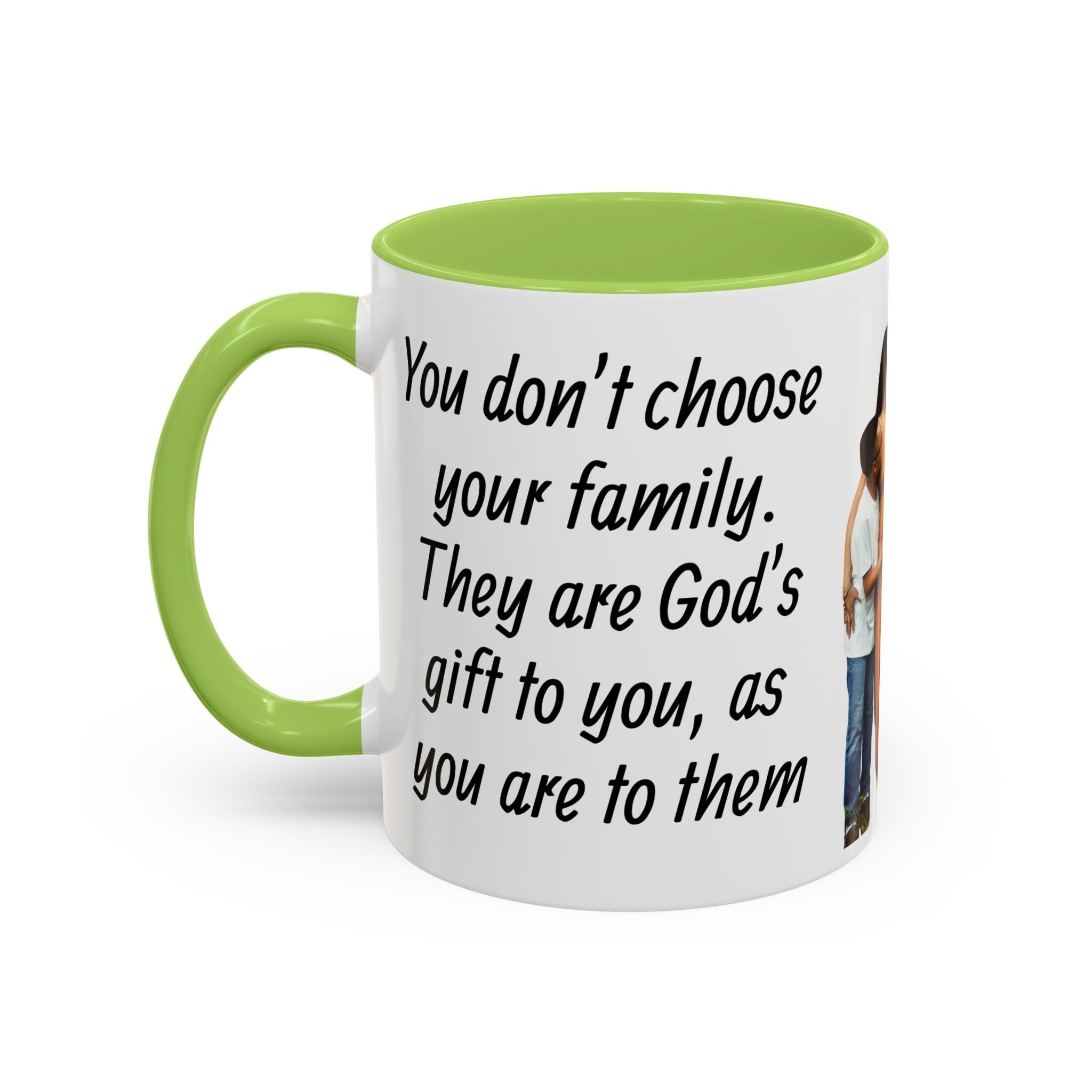 Personalized Family Photo Accent Coffee Mug — Custom 11/15oz Gift