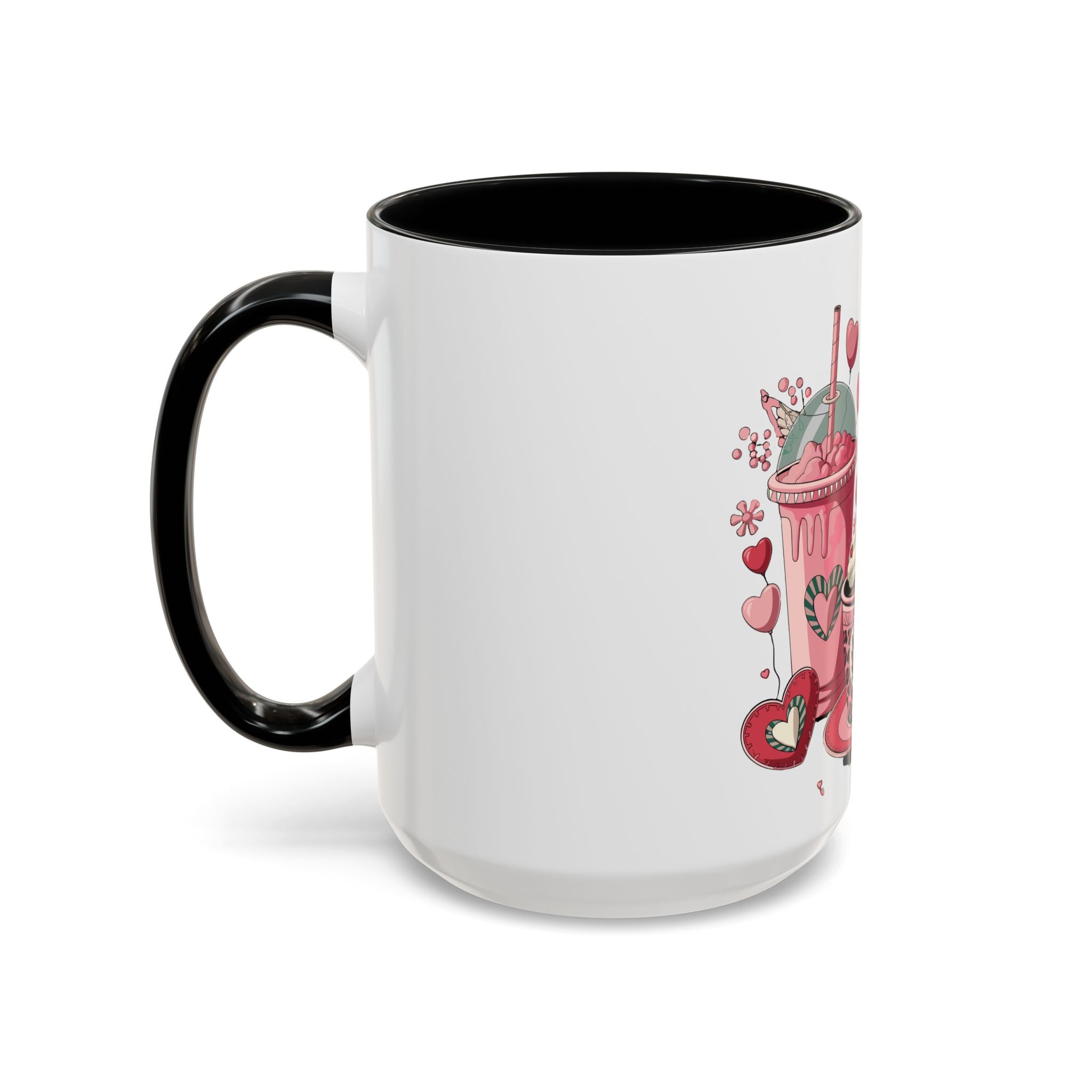 Valentine Dessert Love Accent Coffee Mug — Heart Cupcakes & Sweets 11/15oz