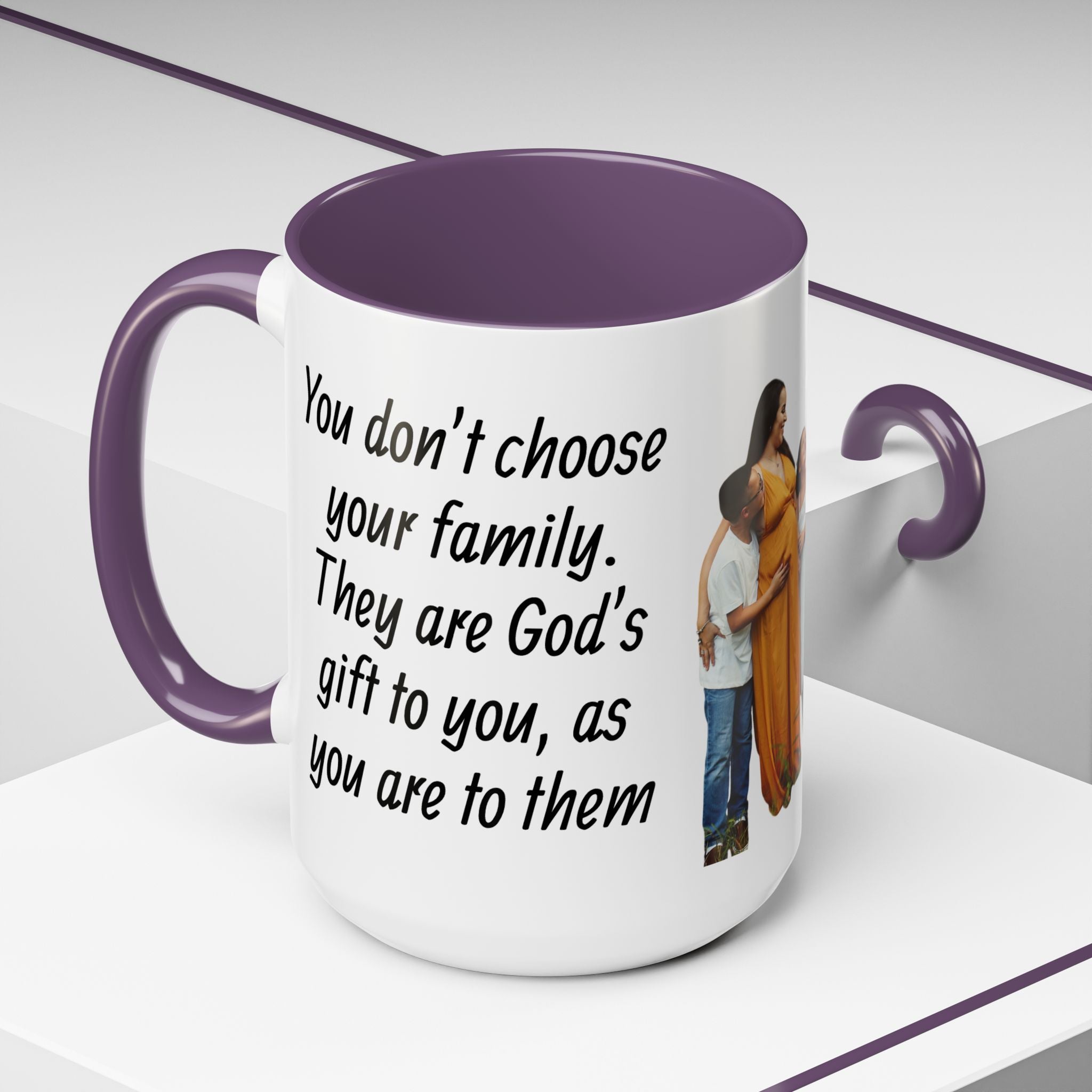 Personalized Family Photo Accent Coffee Mug — Custom 11/15oz Gift