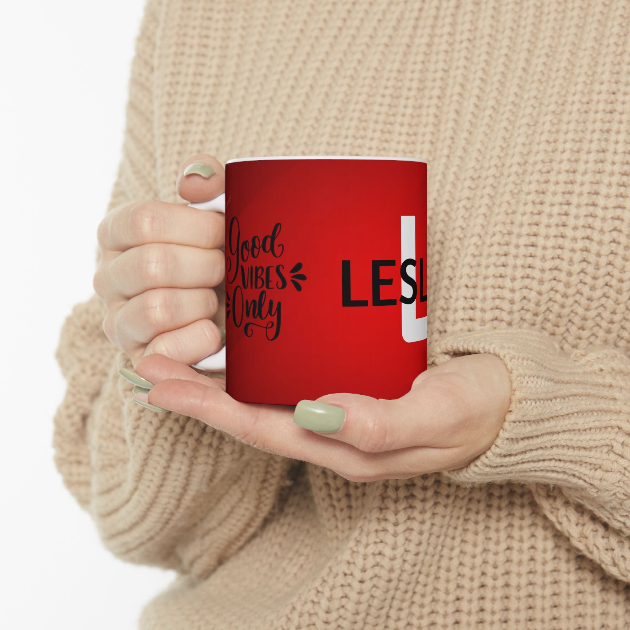 Personalized Name Red Ceramic Mug – Personalized 11oz or 15oz Coffee Cup