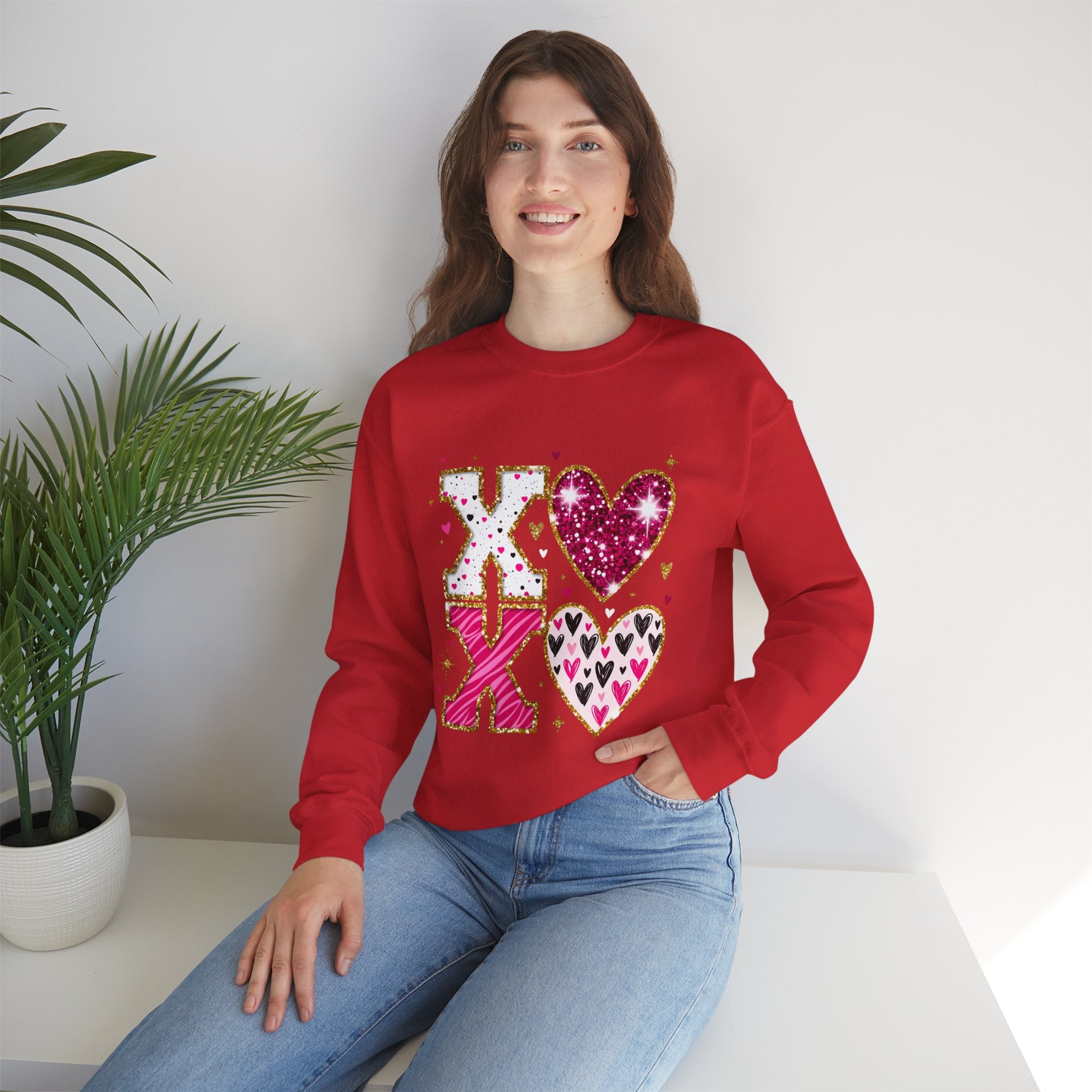 Valentine XOXO Heart Crewneck Sweatshirt