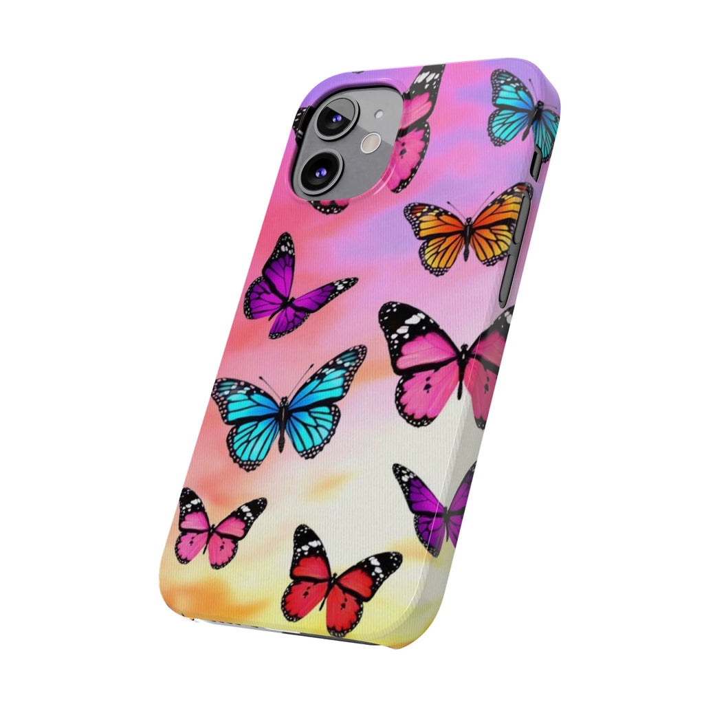 Butterfly Dream Slim Phone Case — Pastel Gradient Floral Wings Design