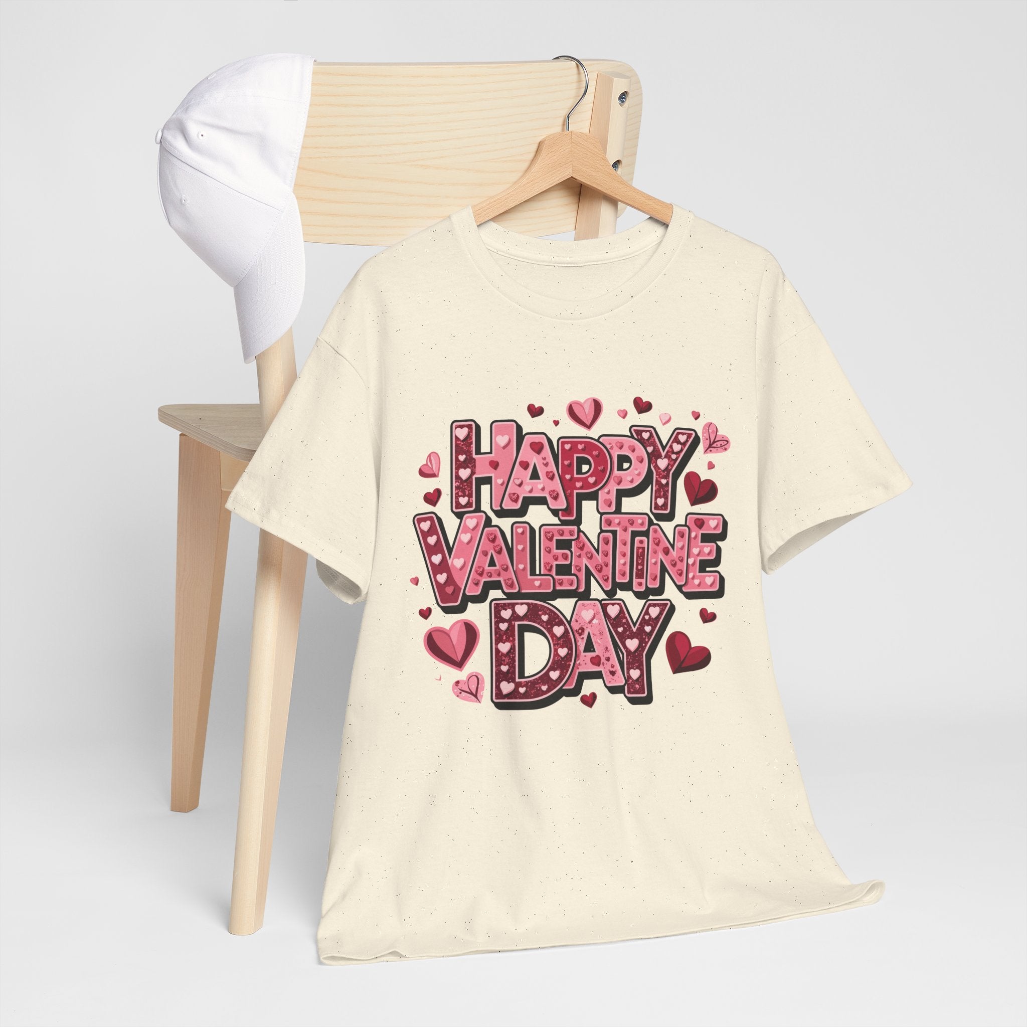 Valentine's Day Tee — 'Happy Valentine Day' Heart Graphic Shirt