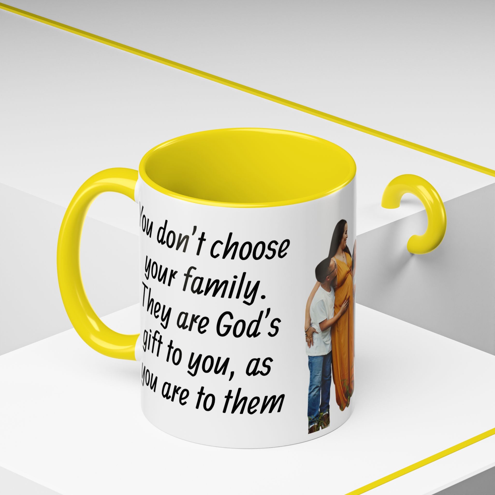 Personalized Family Photo Accent Coffee Mug — Custom 11/15oz Gift