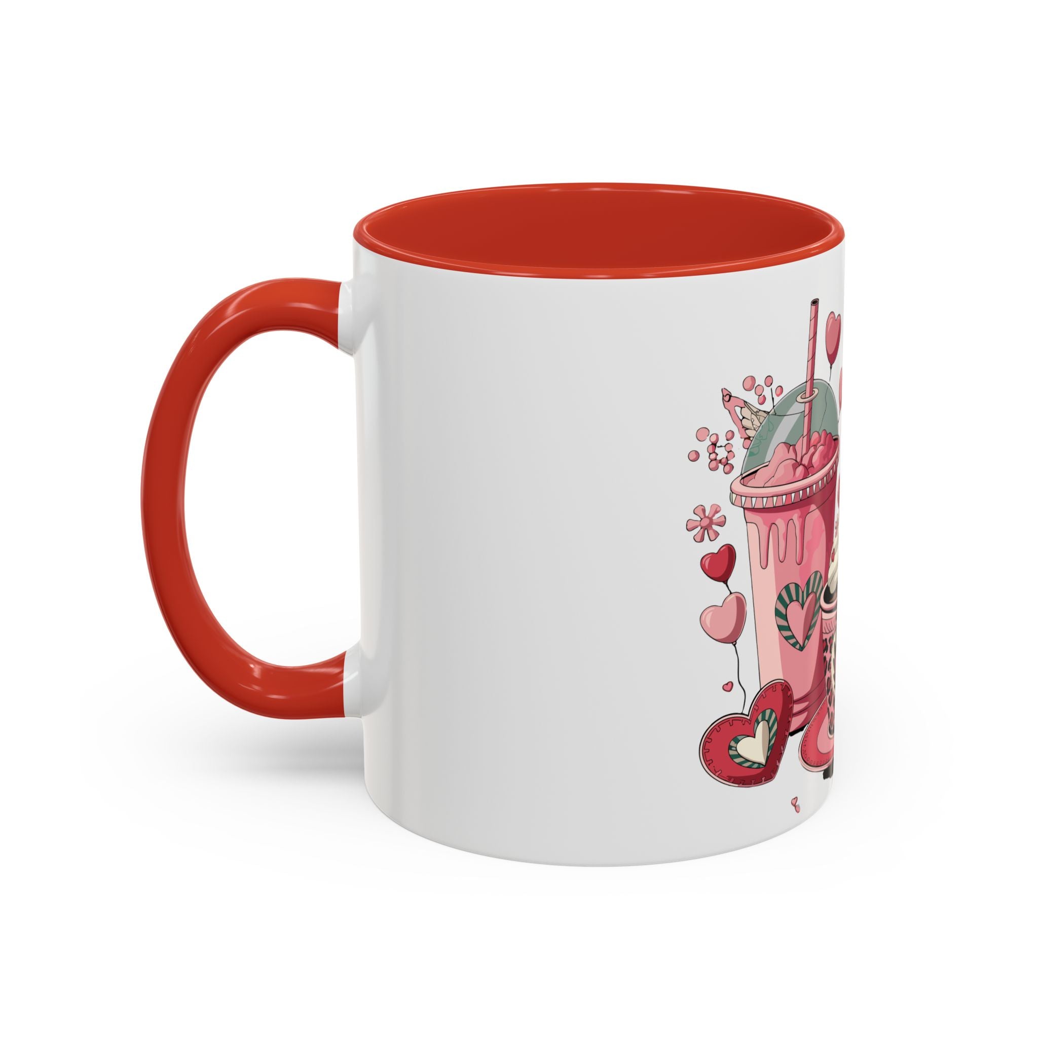 Valentine Dessert Love Accent Coffee Mug — Heart Cupcakes & Sweets 11/15oz