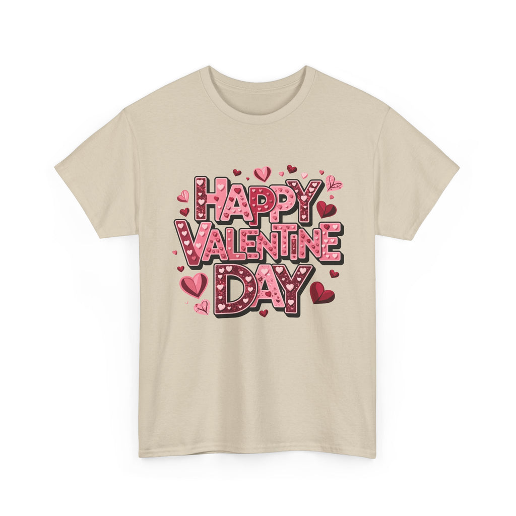 Valentine's Day Tee — 'Happy Valentine Day' Heart Graphic Shirt