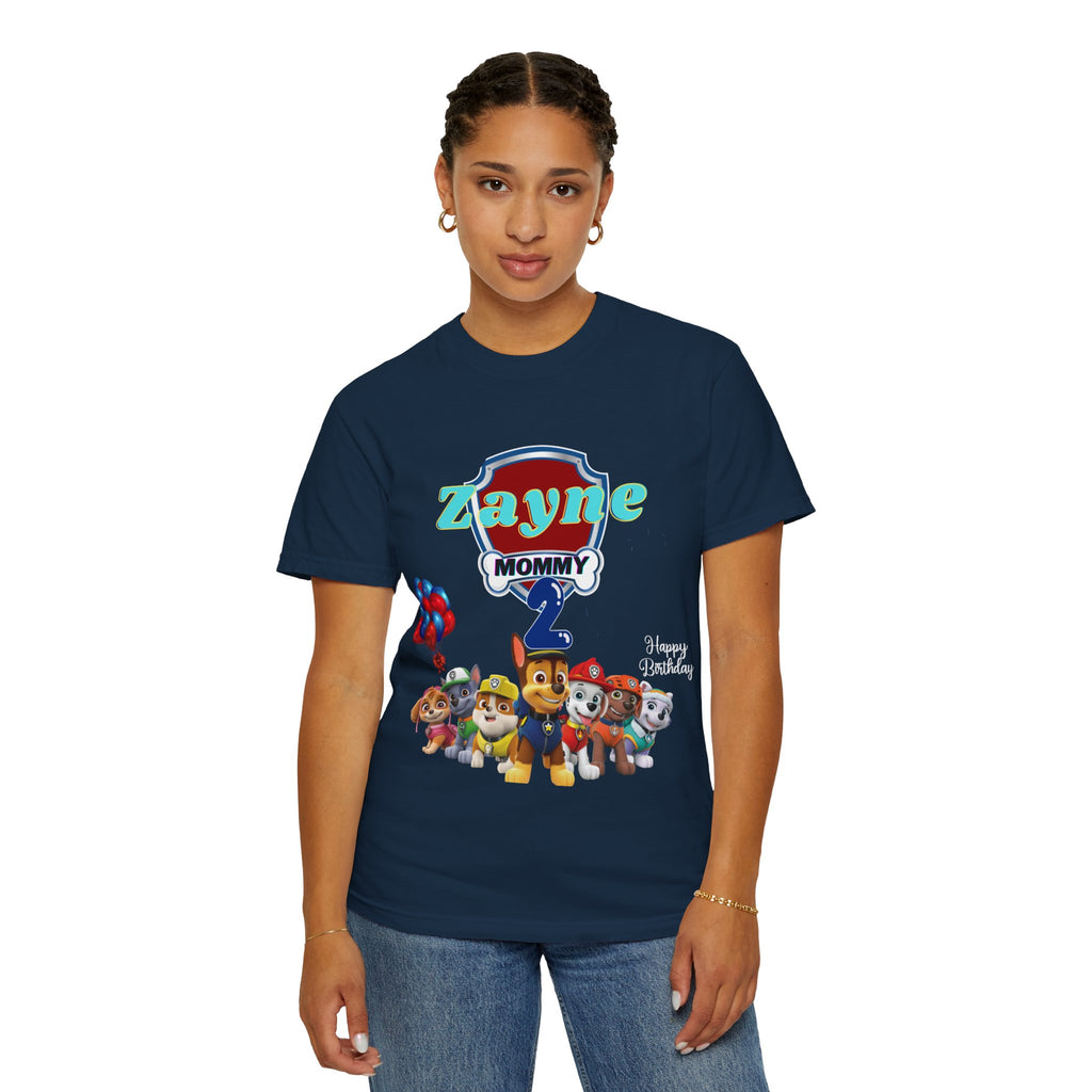 Kids' Paw Patrol Birthday T-Shirt — "Zayne Mommy 2" Personalized Party Tee