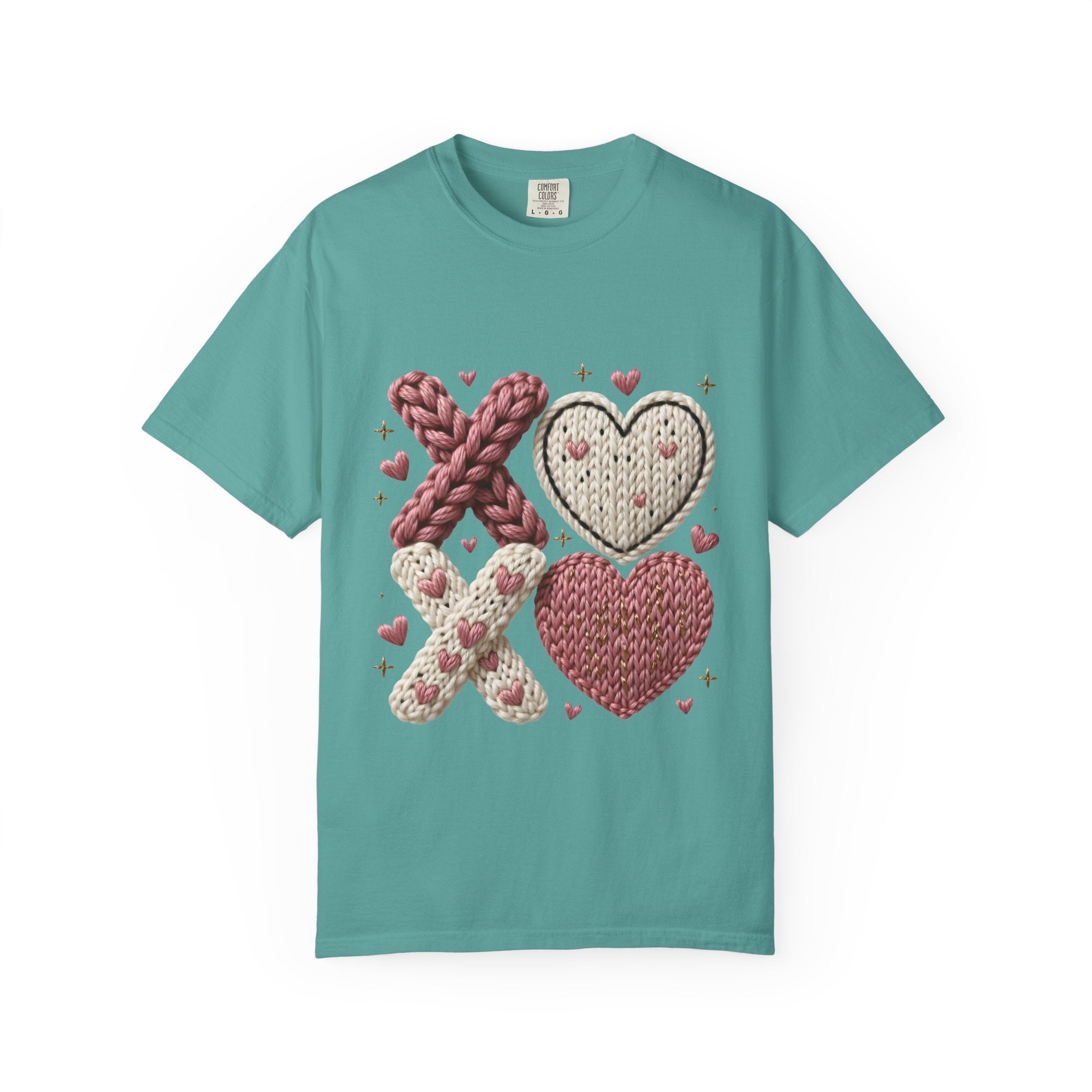 Knit XOXO Hearts T-Shirt — Cozy Valentine’s Day Love Tee